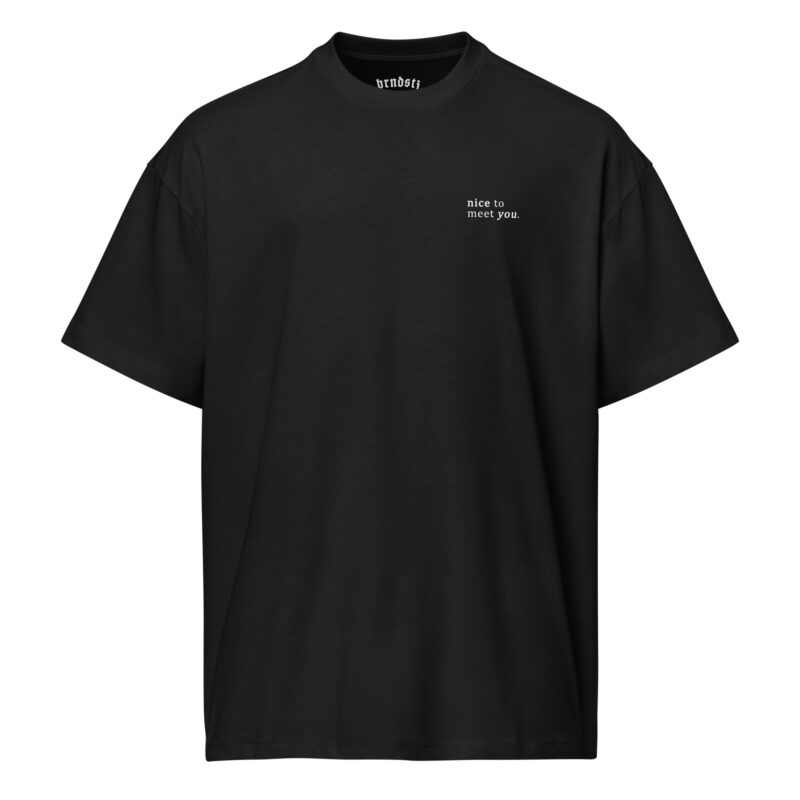 Nice to meet you • polite af • bright print • Boxy-T-Shirt für Herren