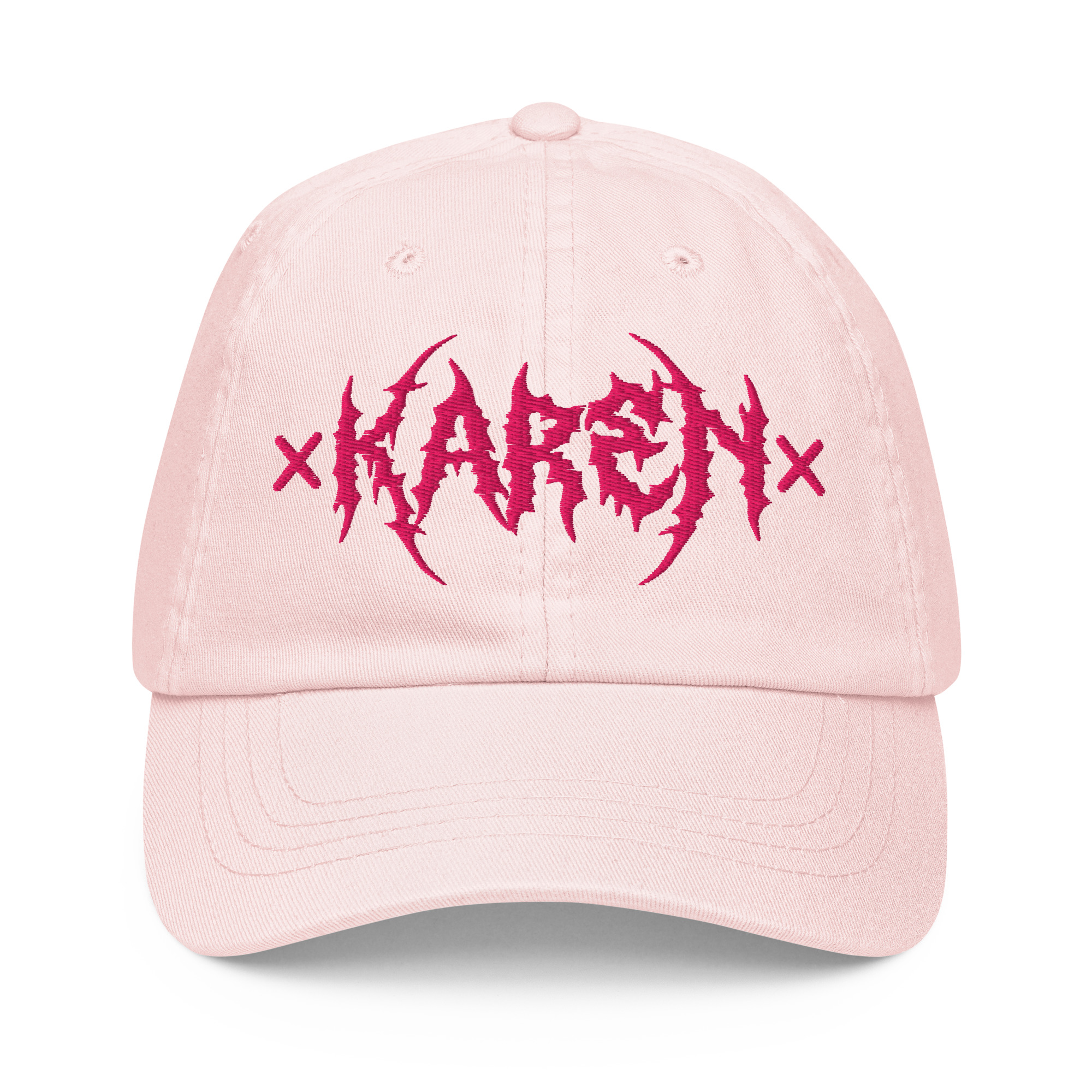 Karen Lettering • flamingo pink bestickte Pastel Baseball Cap