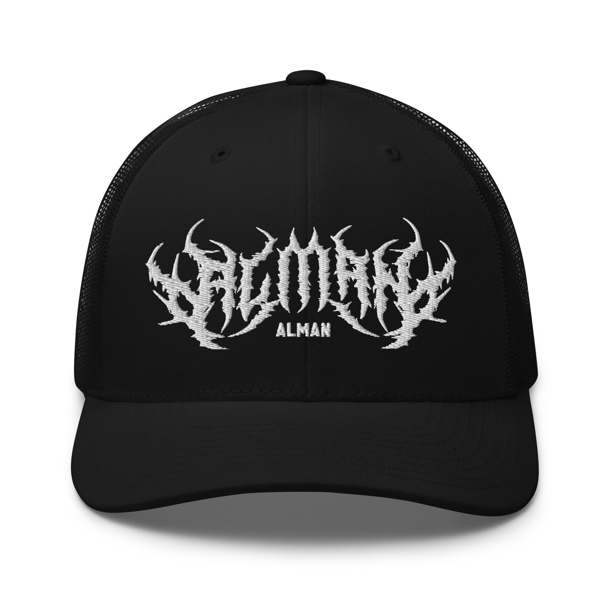 Alman Lettering • weiß bestickte Trucker-Cap