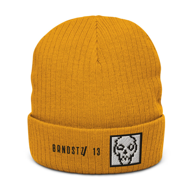Pixel-Skull • Gerippte Strickmütze