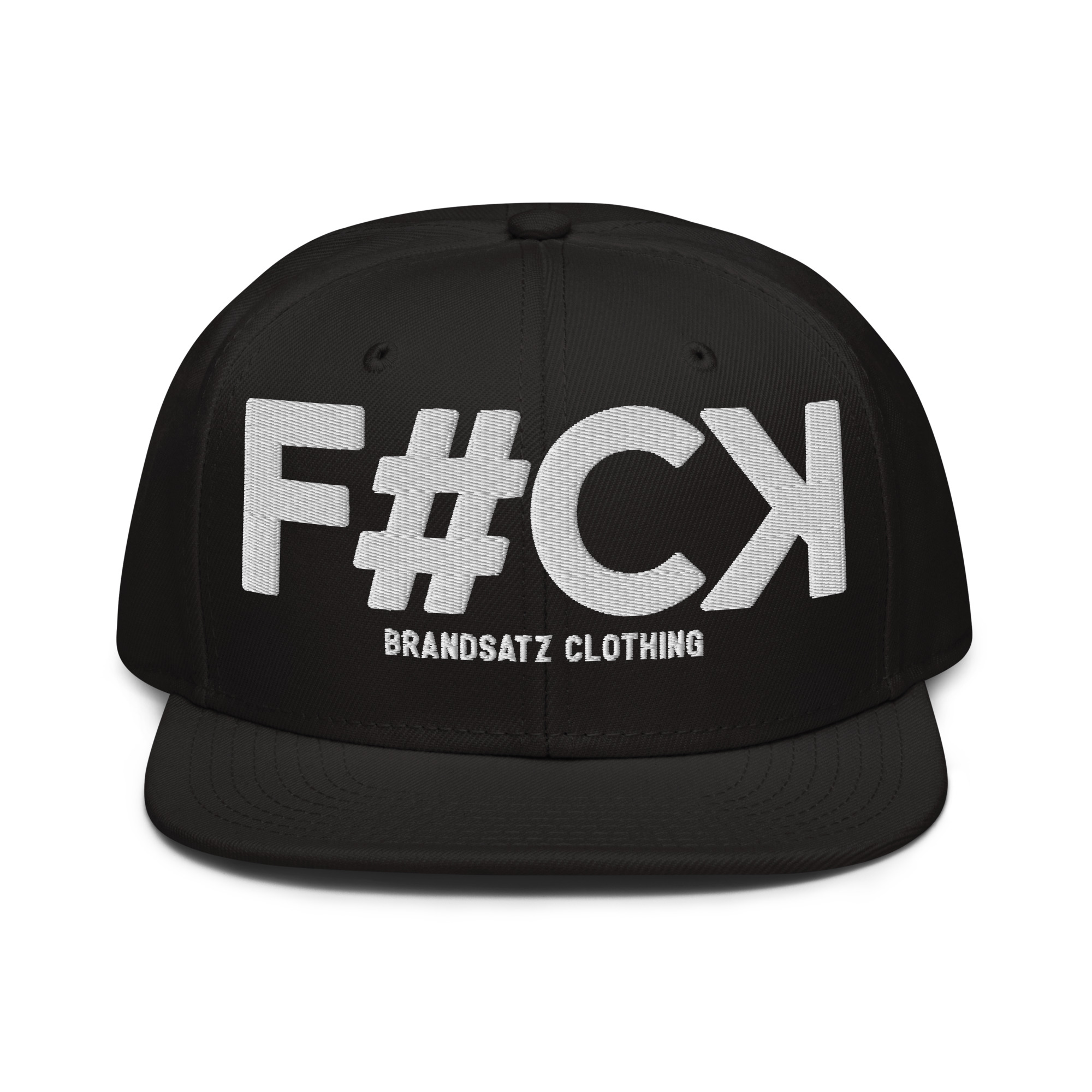 FCK brandsatz • weiß bestickte Snapback-Cap