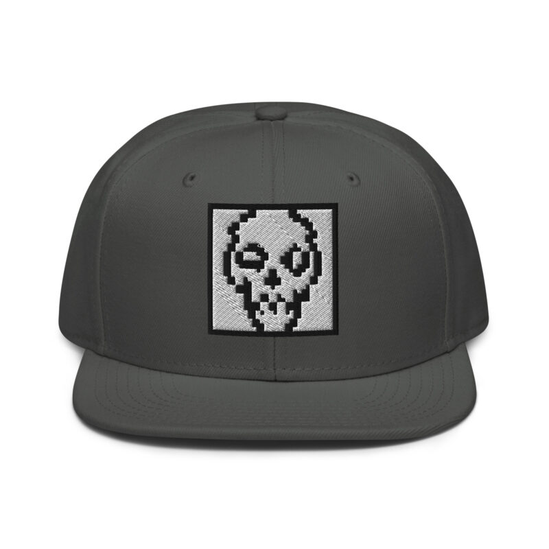 Pixel-Skull • bestickte Snapback-Cap